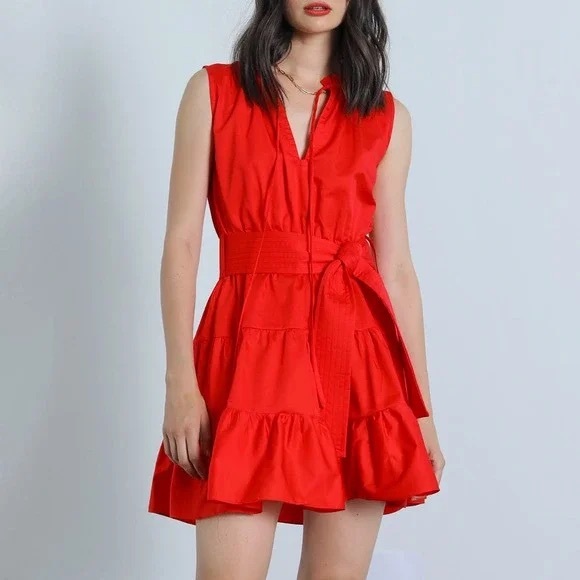 Karina Grimaldi Red Mini Dress Size Large - Picture 1 of 6